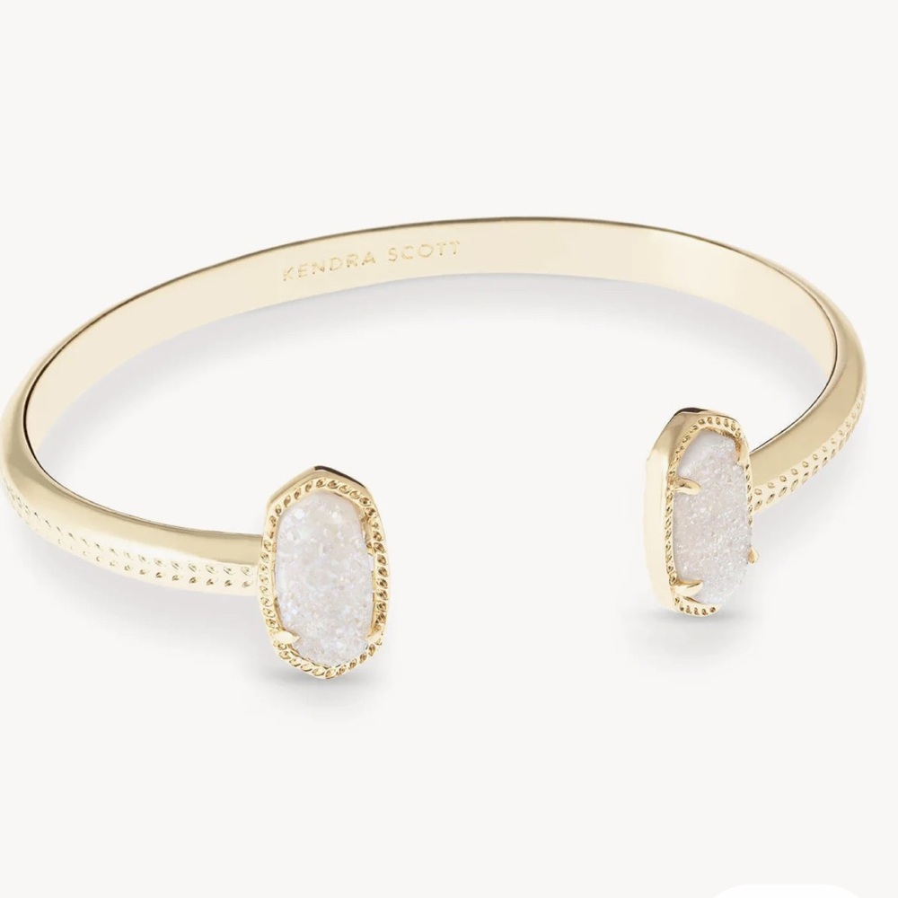 Kendra Scott Elton Gold Cuff Bracelet in Iridescent Drusy